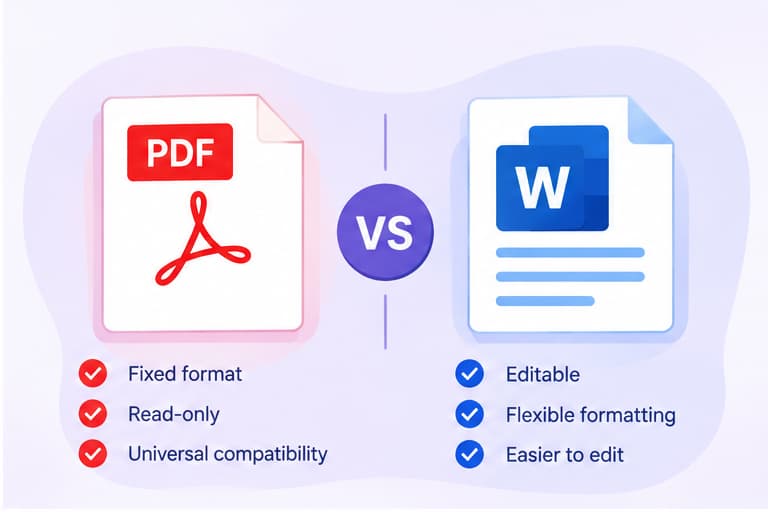 Difference Between PDF and Word